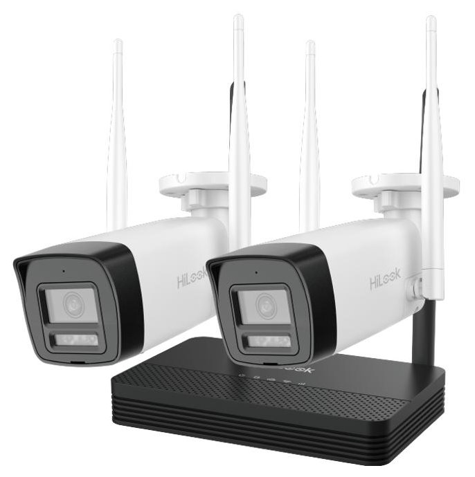 HiLook Powered by HIKVISION/ WiFi Bullet KIT IKS-2044BH-PH/W/ 4Mpx/ 2x kamery IPC-B140HA 2.8mm/ 1x NVR-DS-7104NI-S1/W
