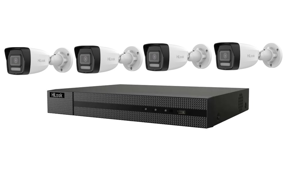 HiLook Powered by HIKVISION/ Smart Hybrid Light KIT/ 1x NVR-104MH-C/4P(D)/ 4x IPC-B140HA-LU