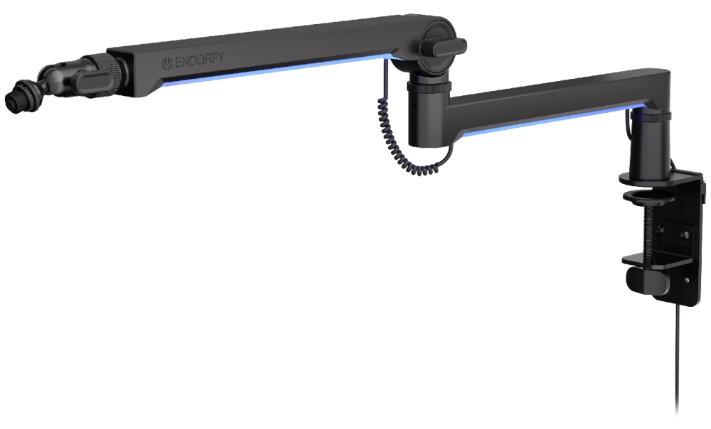 Endorfy rameno na mikrofon Broadcast Low Profile RGB Boom Arm / 360st. rotace / kulová hlava / LED osvětlení