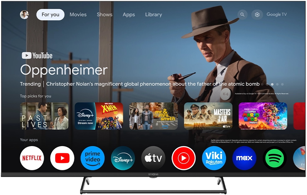 STRONG SMART LED TV 50"/ SRT50UG7773C/ UHD/ 3840x2160/ DVB-T2/C/S2/ H.265/HEVC/ 3xHDMI/ 2xUSB/ Wi-Fi/ LAN/ G/ ANDROID 14