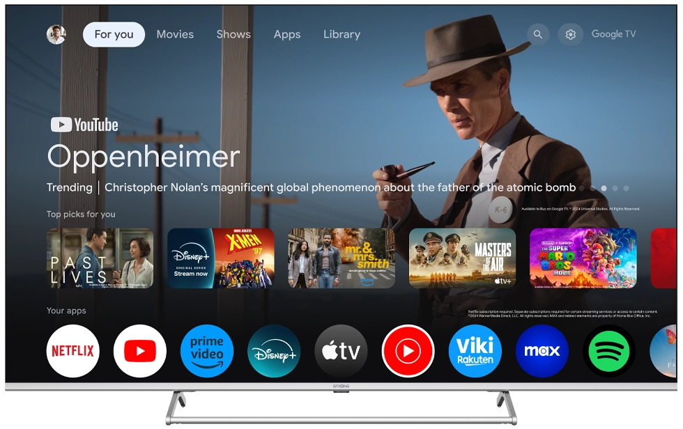 STRONG SMART QLED TV 65"/ SRT65UG8773C/ UHD/ 3840x2160/ DVB-T2/C/S2/ H.265/HEVC/ 4xHDMI/ 2xUSB/ Wi-Fi/ LAN/ G/ ANDROID14