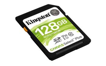 KINGSTON 128GB SDXC CANVAS Plus Class10 UHS-I 150MB/s Read Flash Card Gen3