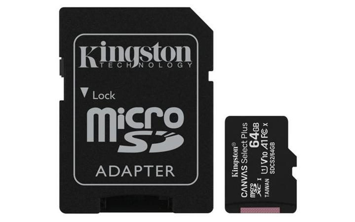 KINGSTON 64GB microSDXC CANVAS Plus Memory Card 100MB/s Read, UHS-I Speed Class, U1, V10, A1 (64GB)