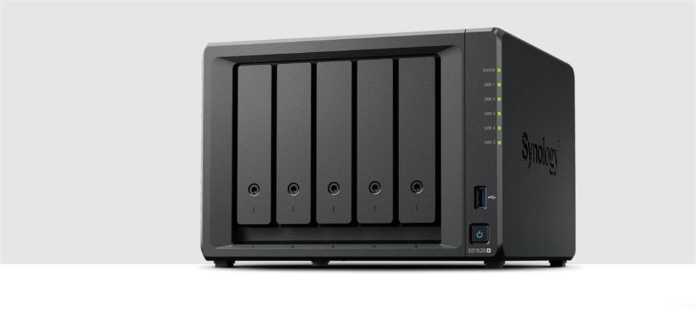Synology DS1525+ RAID 5xSATA server, 2x2,5Gb LAN