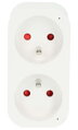 NEDIS Wi-Fi chytrá duo zásuvka/ 16A/ francouzský typ E/ IP21/ měřič výkonu/ Android/ iOS/ Nedis® SmartLife/ bílá