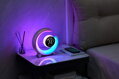 IMMAX LED noční lampička PEACOCK s hodinami/ RGB světlo/ 20W/ 400lm/ 5V/2,1A/ USB port/ zlatá