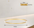 IMMAX NEO FINO NEW SMART závěsné svítidlo 1 kruh, 80cm, 60W, zlaté, Zigbee 3.0, TUYA