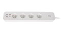 IMMAX NEO LITE SMART chytrý prodlužovací přívod/ 4x FR zásuvka/ 3x USB/ 1x USB-C/ Power delivery/ Wi-Fi/ bílý/ TUYA