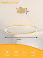 IMMAX NEO FINO SMART závesné svietidlo 1 kruh, 80cm, 60W, zlaté, Zigbee 3.0, TUYA