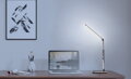 IMMAX LED stolní lampička Heron 2/ Qi nabíjení/ 25W/ 504lm/ DC 12V/2,5A/ stmívatelná/ sklápěcí rameno/ stříbrná