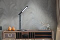 IMMAX LED stolní lampička Kingfisher/ 9W/ 450lm/ 12V/1A/ 3 různé barvy světla/ sklápěcí rameno/ USB/ černá