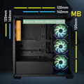 BitFenix skříň CETO / ATX / 4x 120mm FRGB fan / 2x USB 3.0 / USB-C / tvrzené sklo / černá