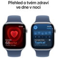 Apple Watch Series 10 GPS 42mm Stříbrný hliník s denimovým sportovním řemínkem - S/M