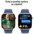 Apple Watch Series 10 GPS 42mm Stříbrný hliník s denimovým sportovním řemínkem - S/M