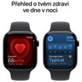 Apple Watch Series 10 GPS 42mm Klavírně černý hliník s černým sportovním řemínkem - S/M