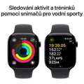 Apple Watch Series 10 GPS 42mm Klavírně černý hliník s černým sportovním řemínkem - S/M