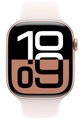 Apple Watch Series 10 GPS 42mm Růžově zlatý hliník se světle ruměným sportovním řemínkem - S/M
