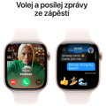 Apple Watch Series 10 GPS 46mm Růžově zlatý hliník se světle ruměným sportovním řemínkem - S/M