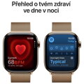 Apple Watch Series 10 GPS + Cellular 42mm Zlatý titan se zlatým milánským tahem