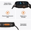 Apple Watch Ultra 2 49mm Černý titan s černým trailovým tahem - M/L