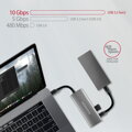 AXAGON hub USB-C / HMC-5G2 / USB 3.2 Gen2 / 2x USB-C / 2X USB-A / 1x HDMI / 60W PD / 0,1m