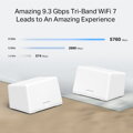 TP-Link Mercusys Halo H47BE(2-pack) WiFi systém, WiFi 7, BE9300, 1,5GHz Quad-Core CPU, 3x 2,5GWAN/LAN