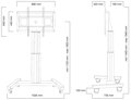 POŠKOZENÝ OBAL - Neomounts  PLASMA-M2500SILVER / Motorised Mobile Floor Stand - VESA 200x200 up to 800x600 / Silver
