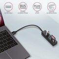 AXAGON hub USB-A / HMA-CR3A / USB 3.2 Gen1 / 3x USB-A / MicroSD/SD / kovové tělo / 0,2m