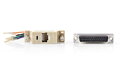 NEDIS serial adaptér/ zásuvka D-SUB 25-Pin - zásuvka RJ45/ poniklovaný/ Box/ slonovinová kost