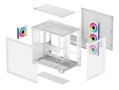 DEEPCOOL skříň CG530 4F ATX / 4x120mm ARGB fans / USB 3.0 / USB-C/ panoramatická / bílá