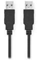 NEDIS kabel USB 2.0/ zástrčka USB-A - zástrčka USB-A/ černý/ bulk/ 5m