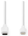 NEDIS Lightning kabel/ USB 2.0/ Apple Lightning 8pinový/ USB-C zástrčka/ kulatý/ bílý/ box/ 1m