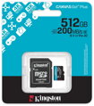 KINGSTON Canvas Go Plus Gen4 512GB microSDXC / C10 / UHS-I U3 V30 / up to  200MB/s / vč. adaptéru