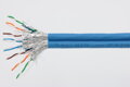PLANET kabel SFTP, drát, Cat 6A, 4p, 500MHz, LS0H, TWIN stíněný každý pár, Planet Elite, modrý, Dca, balení 2*500m