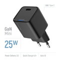 COLORWAY 1x USB-C/ síťová nabíječka/ GaN/ PD/ PPS/ 25W/ Černá