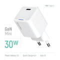 COLORWAY 1x USB-C/ síťová nabíječka/ GaN/ PD/ PPS/ 30W/ Bílá