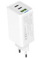 COLORWAY 2x USB-C, 1x USB-A/ síťová nabíječka/ GaN/ PD/ PPS/ 65W/ Bílá