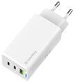 COLORWAY 2x USB-C, 1x USB-A/ síťová nabíječka/ GaN/ PD/ PPS/ 65W/ Bílá