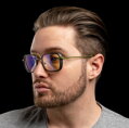 GUNNAR kancelářske/herní brýle FALLOUT VAULT 33 /GUNMETAL-OLIVE / * jantárová skla * BLF 65 * GUNNAR focus