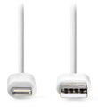 NEDIS synchronizační a nabíjecí kabel/ Apple Lightning 8-pin zástrčka - USB A zástrčka/ bílý/ bulk/ 3m