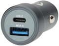 NEDIS nabíječka do auta/ 48 W/ dva výstupy/ 12 - 24 V DC/ 3.0 A/ USB-A/ USB-C/ automatická volba napětí/ šedá