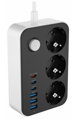COLORWAY Prodlužovací napájecí přívod/ 3x Schuko/ 3x USB-C 20W/ 3x USB-A/ kabel 2m
