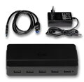 i-tec USB HUB Charging/ 7 portů/ 2 nabíjecí port/ USB 3.0/ napájecí adaptér/ černý