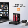 AXAGON dockovací stanice 2x M.2 NVMe/SATA SSD / ADSA-M2C22 / USB-C / USB 3.2 Gen2 / kabel 30cm USB-C na USB-C