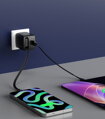 Swissten Síťový Adaptér Slidecharge GaN 30W, 1x USB-A 18W Se Zatahovacím USB-C Kabelem 0,75m Černý
