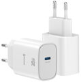 Swissten Síťový Adaptér Edge GaN 1x USB-C PD 20W Bílý