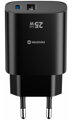 Swissten Síťový Adaptér Edge GaN 1x USB-C PD 25W + 1x USB-A 18W QC Černý
