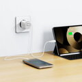 Swissten Síťový Adaptér Edge GaN 1x USB-C PD 25W + 1x USB-A 18W QC Bílý