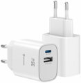 Swissten Síťový Adaptér Edge GaN 1x USB-C PD 35W + 1x USB-A 18W QC Bílý