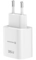 Swissten Síťový Adaptér Edge GaN 1x USB-C PD 35W + 1x USB-A 18W QC Bílý